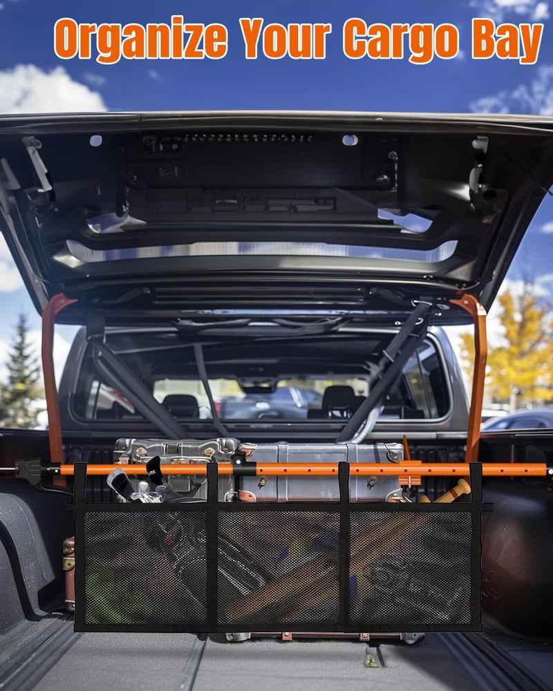 Holothurian Adjustable Cargo Bars for Pickup Truck Bed Cargo Bars for SUVs, Trailers, Vans, Adjustable from 40" to 70", Comes with Premium Cargo Net Organizer and Divider Bar, 2-Pack - Image 5